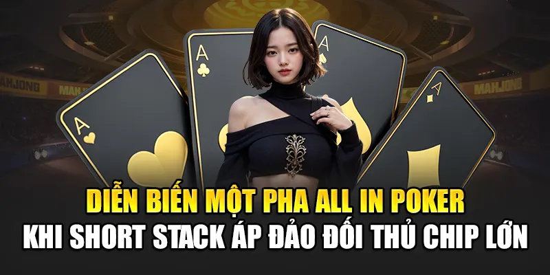 Tìm Hiểu All In Poker Là Gì Và Cách Vận Dụng Chuẩn Xác 1 Diễn biến một pha All In Poker khi short stack áp đảo đối thủ chip lớn